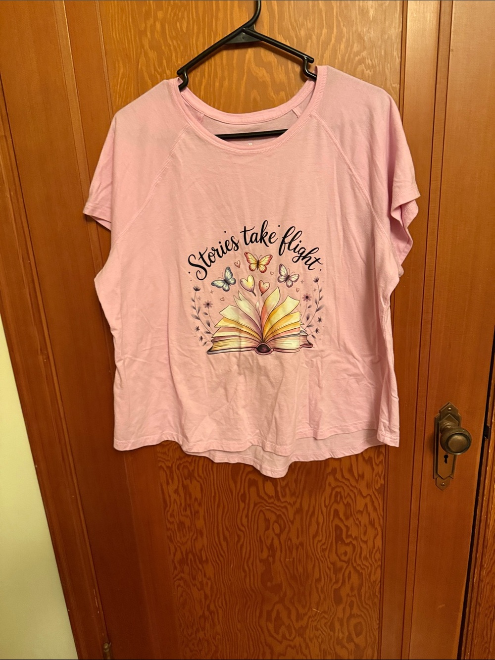 Girls' Pink 'Stories Take Flight' Short Sleeve Graphic Tee